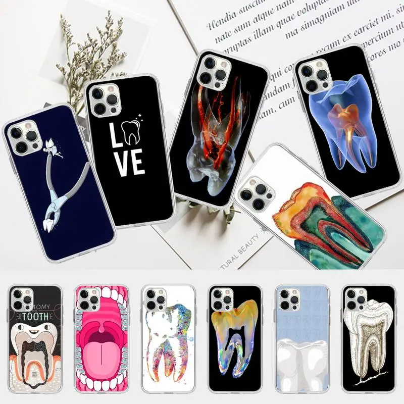 Dentist Tooth Pattern Phone Case for iphone 16 15 14 Pro Max 16 15 14 13 12 Pro 15Plus iphone 11