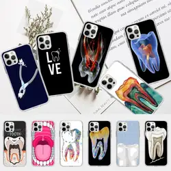 Dentist Tooth Pattern Phone Case for iphone 16 15 14 Pro Max 16 15 14 13 12 Pro 15Plus iphone 11