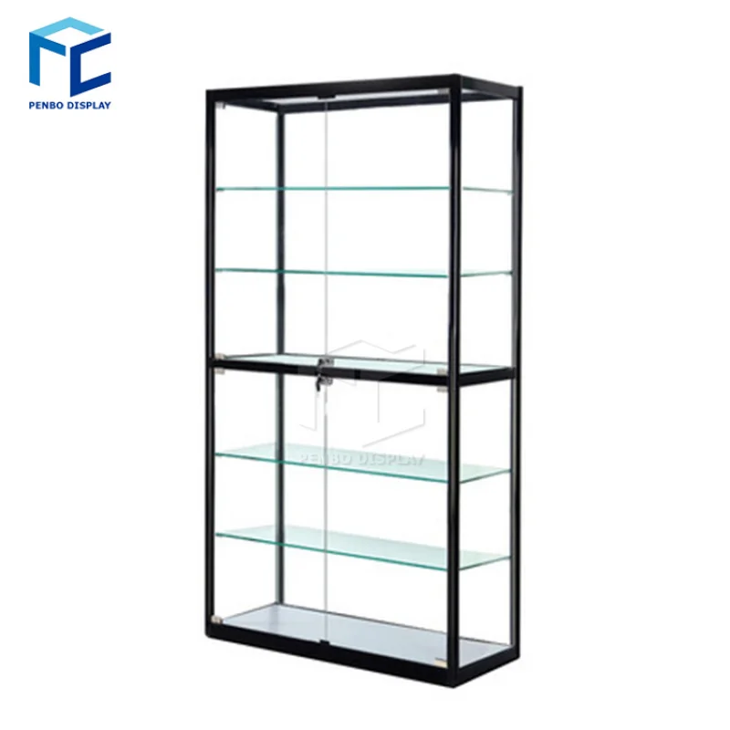 

2025customized.Factory made white color aluminum glass display showcase with slatwall backing