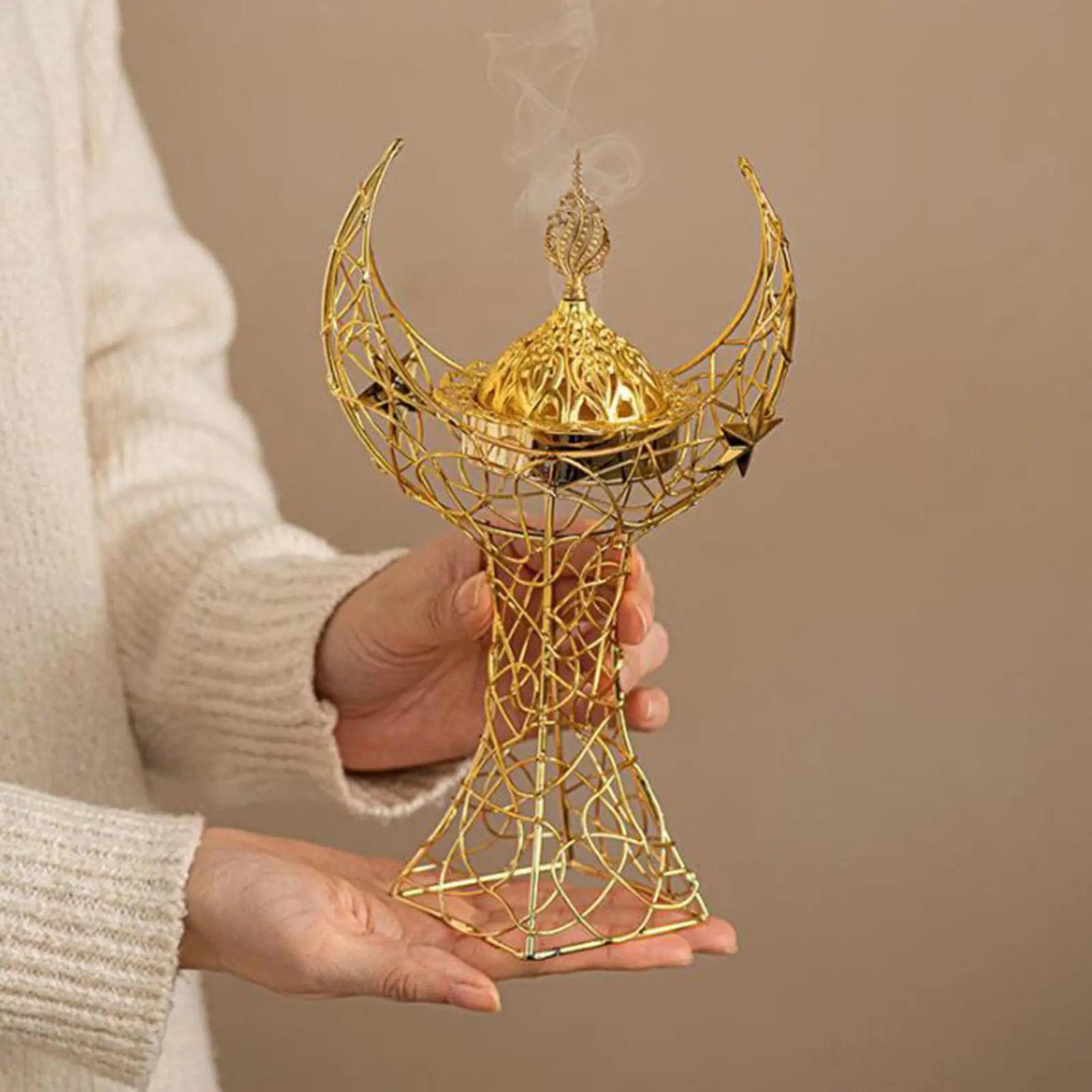 

Incense Holder Antique Sturdy Base Cone Incense Burner for Shelf Office Desk