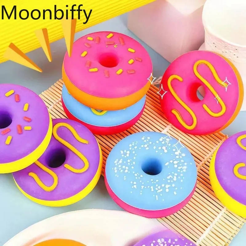 New Unique Novel Stretchable Stress Reducing Donuts Tricking and Venting Squeeze Toys Soft Rubber Rope Bouncy TPR Elastic Ball