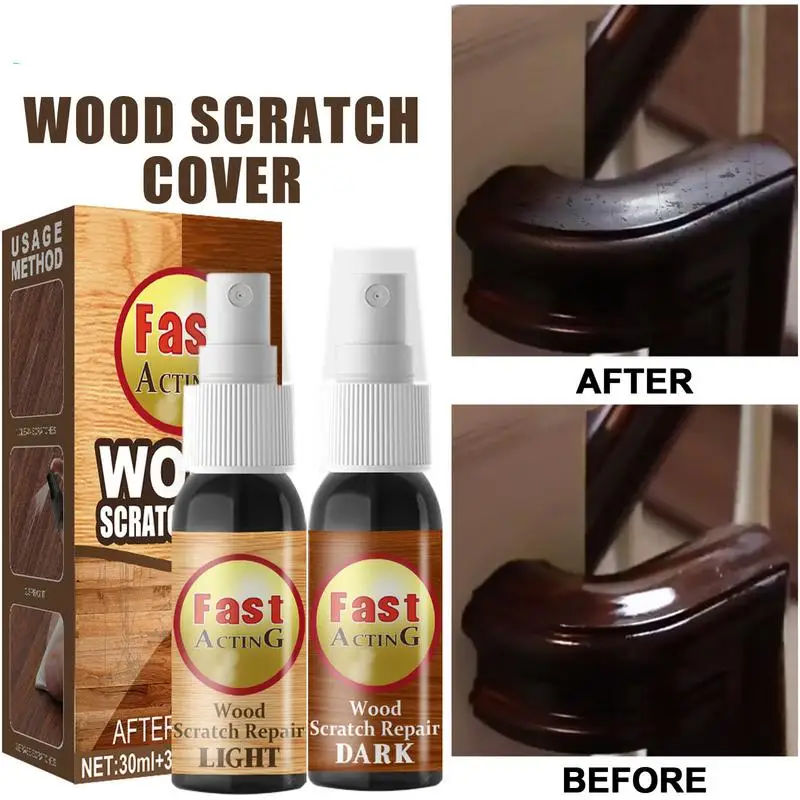 Wood Furniture Repair Kit 60ml Wood Filler Scratch Remover For Light & Dark Wood Furniture And Floor Cover Scratches