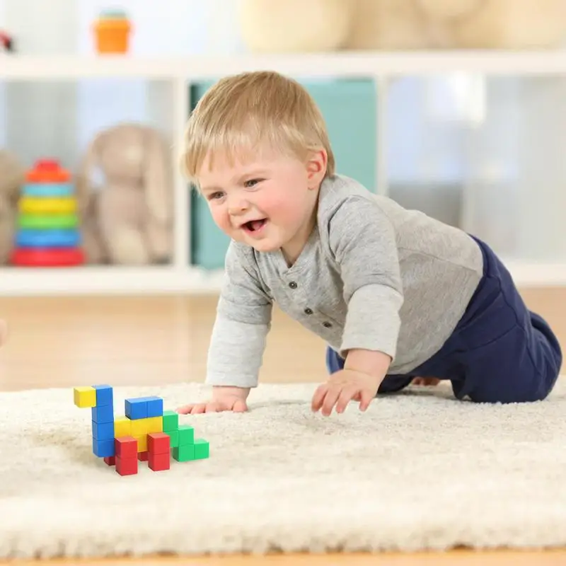 Blocchi di costruzione Montessori 3D cubi magnetici giocattolo sensoriale primi bambini educativi modello di costruzione per bambini ragazze ragazzi regali