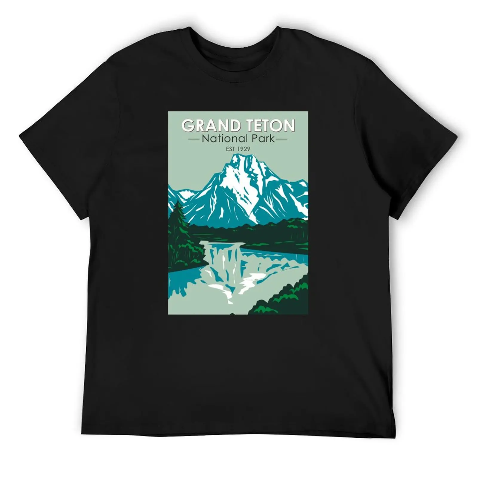 

Grand Teton Jackson Hole Valley National Park Wyoming Vintage T-Shirt plus sizes blanks plus size clothes Men's cotton t-shirt