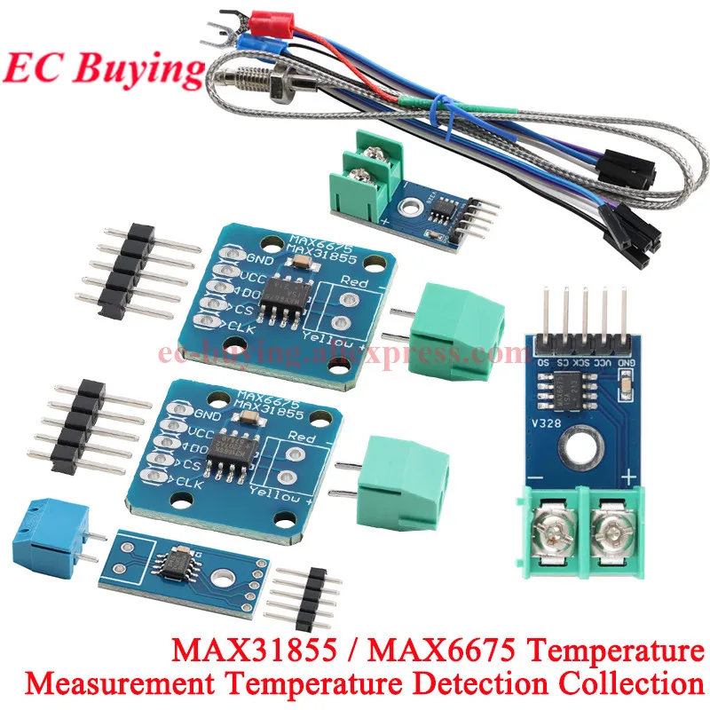 Max6675 max31855 módulo sensor de temperatura termopar tipo k aquisição de detecção de medição de graus de temperatura para arduino