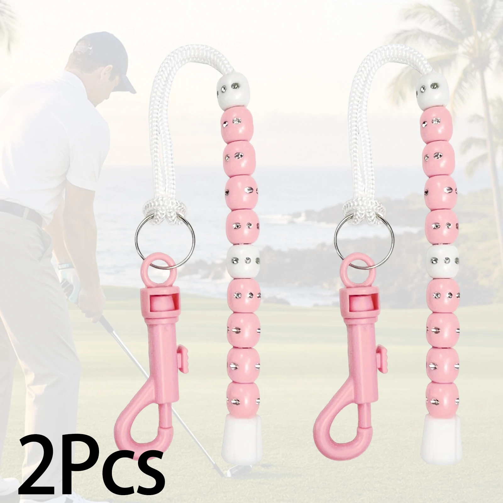 2 Pcs Golf Beads Count Stroke Score Counter, Golf Beads Counter, Golf Beads Score Counter, Golf Rhinestone Bead Score Counter