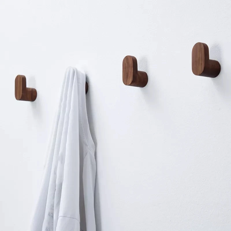 Wooden Hook Key Decorative Holder Door Hanger Wall Coat Rack Multi-Purpose Kitchen Bathroom Accessories Storage Gadgets Organize