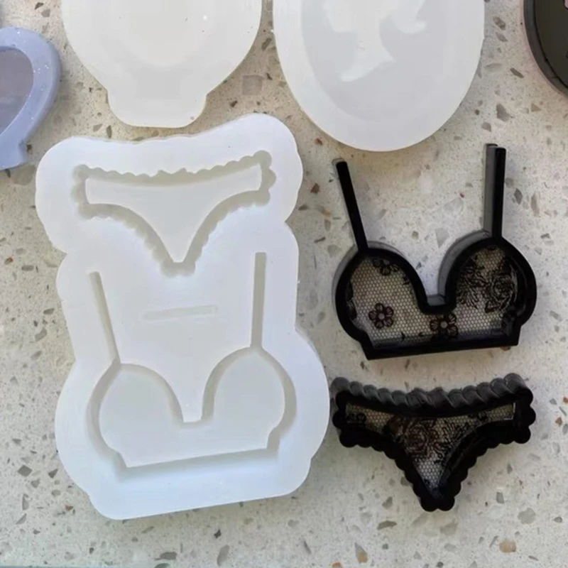 Moldes de silicona de arena movediza, Molde de resina de fundición, agitador, botella de Perfume, molde epoxi para llavero colgante DIY, fabricación