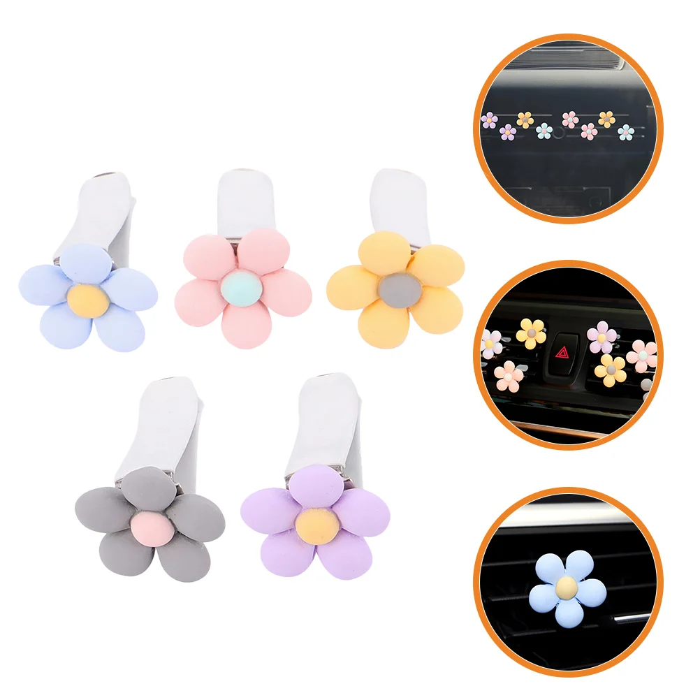 

5 Pcs Car Air Outlet Clip Car Vent Accessories Abs Fresheners for Women Flower Vent Clips