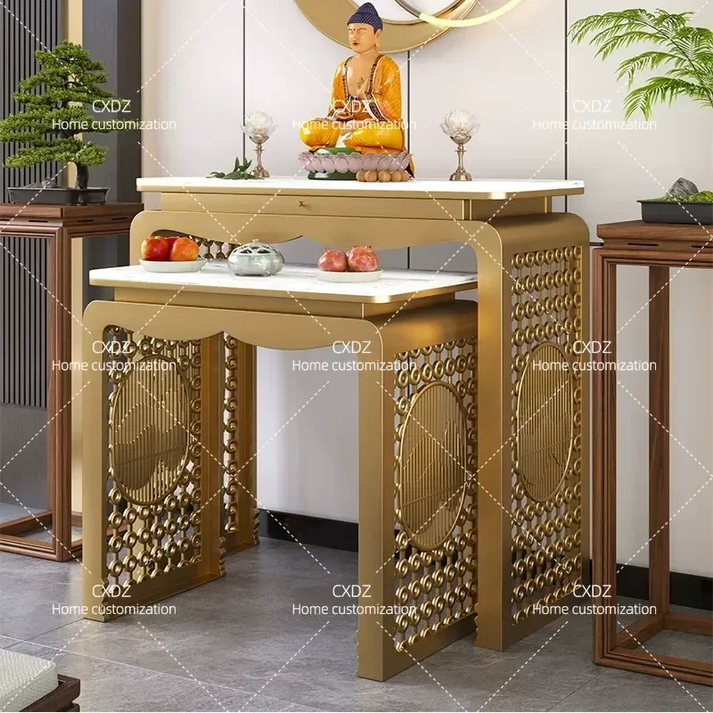 New Chinese Style Light Luxury Offering Table Incense Burner Stand Home Entrance Buddhist Altar Platform Shentai Worship Desk