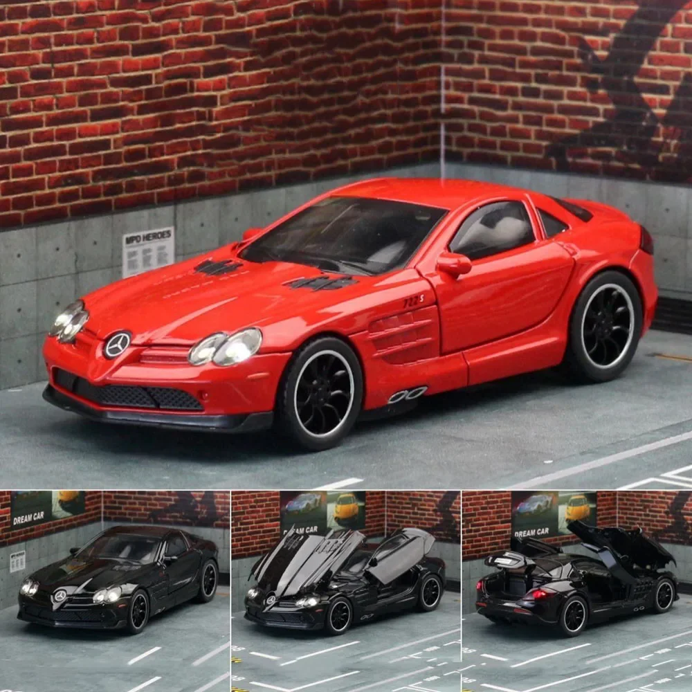 1:32 SLR 722 Edition Supercar Legierung Automodell Sound und Licht Zurückziehen Kinderspielzeug Sammlerstücke Geburtstagsgeschenk