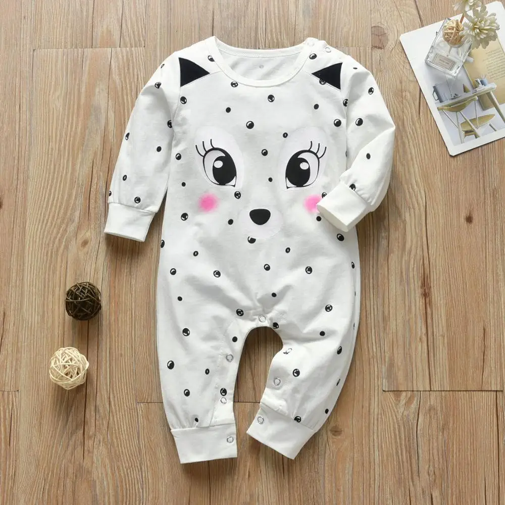 infant One Piece Clothing Baby Girls Romper Clothes for Newborns Cute Cartoon Fox Print Long Sleeve Jumpsuit Playsuit Onesie