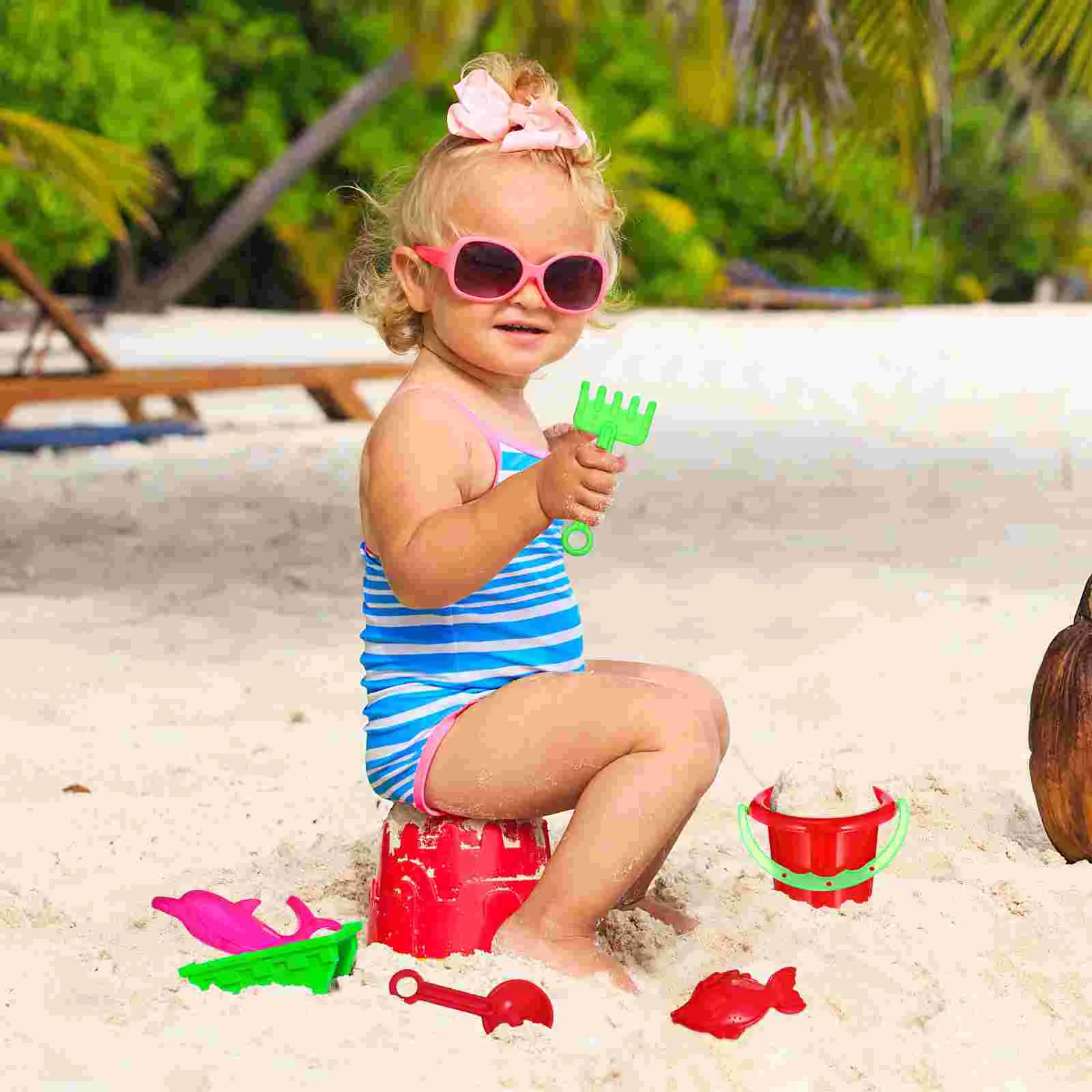 Juego de cubos de playa de 24 piezas para niños, juguete de arena para niños, juguetes plegables de plástico, Mini