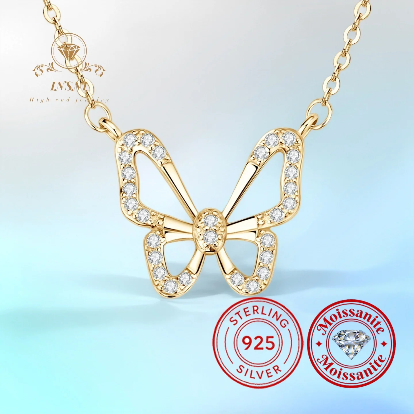 

Позолоченное 18-каратным золотом колье-чокер из стерлингового серебра с бабочками, изысканное нишевое украшение, идеальный подарок на День святого Валентина для девушки