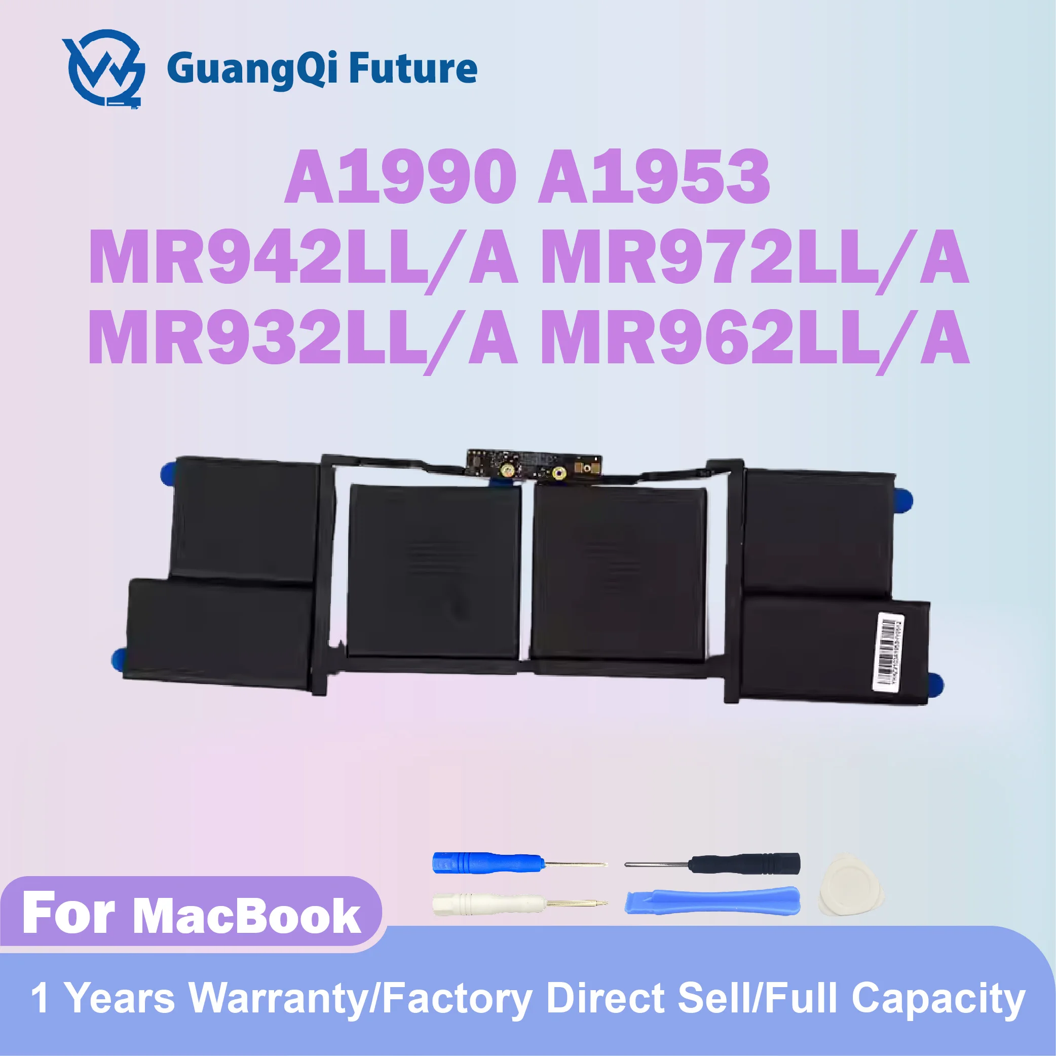 

GuangQi A1953 Tested Battery 11.4V 83.6Wh Replacement for MacBook Pro 15 Inch A1990 (2018 2019) EMC 3215 3359 New High Quality