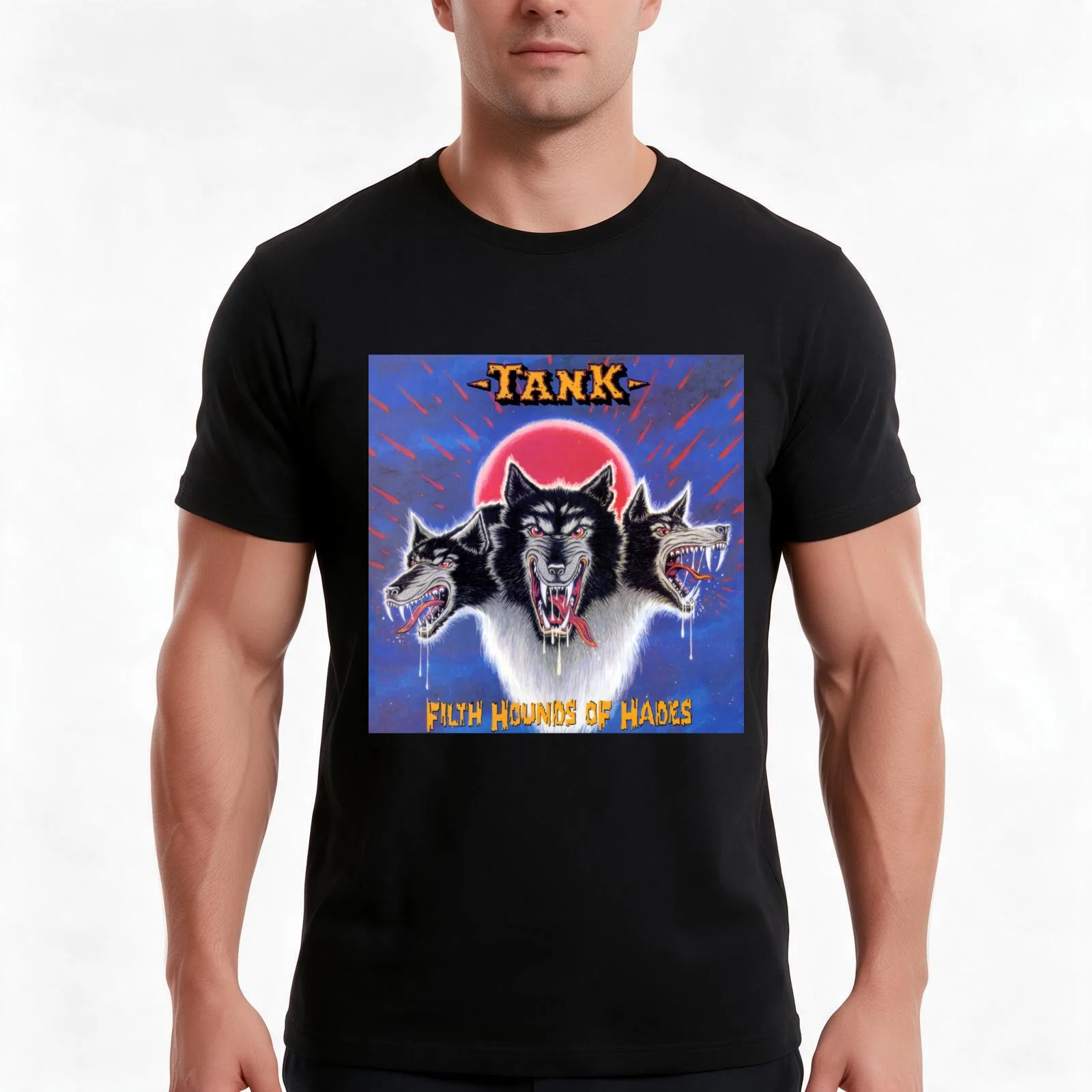 Filth hounds of hades T-Shirt, Summer Casual Cotton Tee, Oversized Streetwear Tops, Vintage Graphic Print, Unisex Men Women