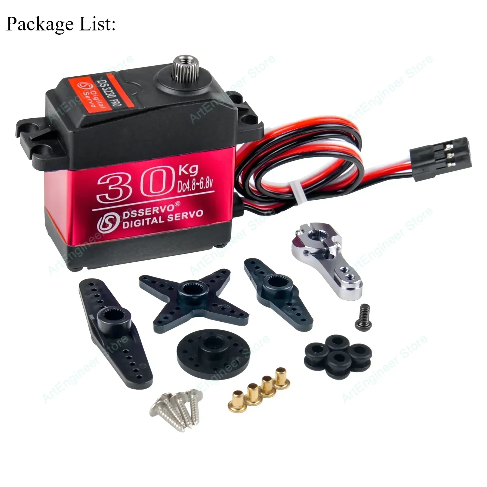 Industrielles 30 kg DS3230 PRO Digitalservo IP66 wasserdicht 6 V Metallgetriebe 180/270 °   für 1/8 1/10 RC Car Crawler Roboterarm
