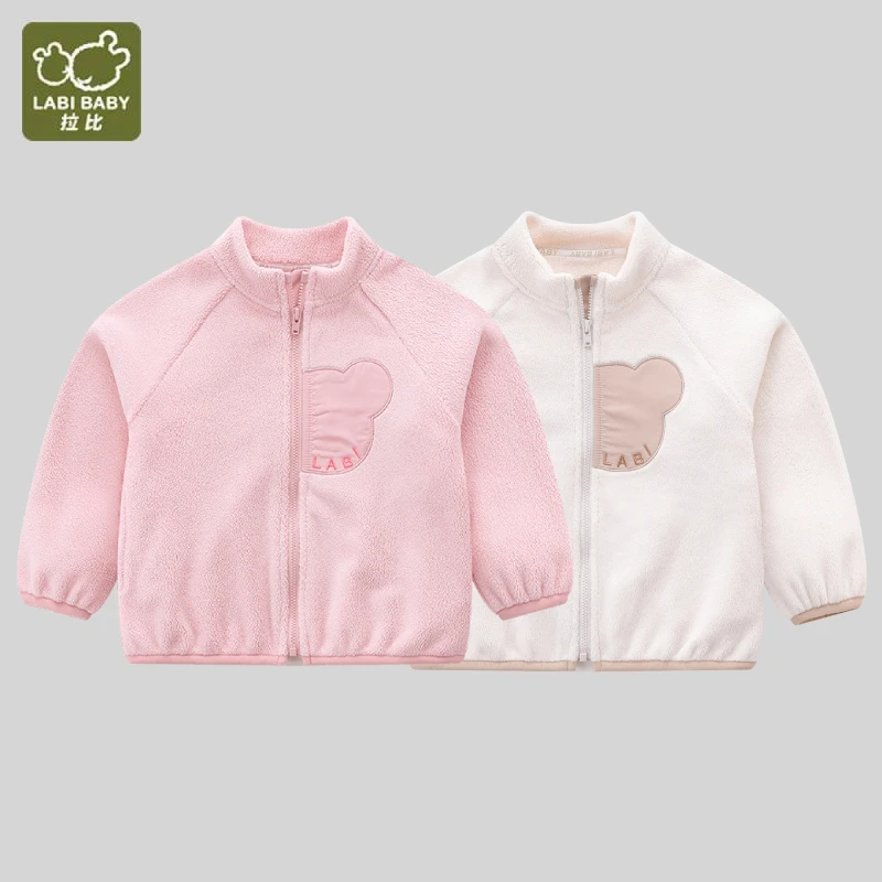 

LABI BABY Toddlers Polar Fleece Coat for Boys Girls Casual Autumn Jacket Plush Infant Outwear Winter Fall Warm Kids Clothes Gift