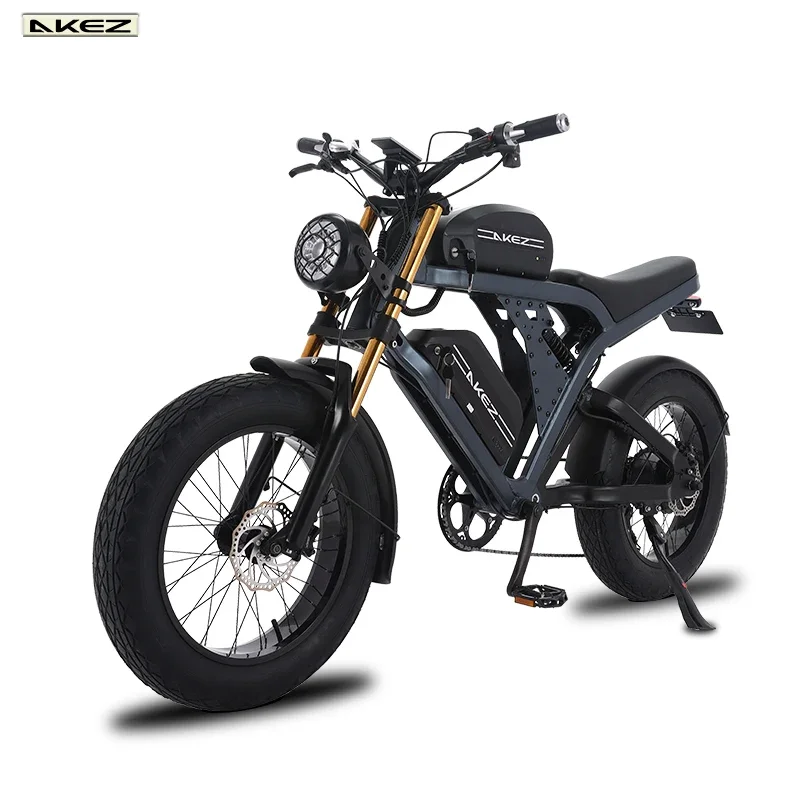 

Powerful AKEZ 48V 1500W Fat Tire Electric Bike, 41Ah Battery, Long Range Off-Road E-Bike | US Warehouse