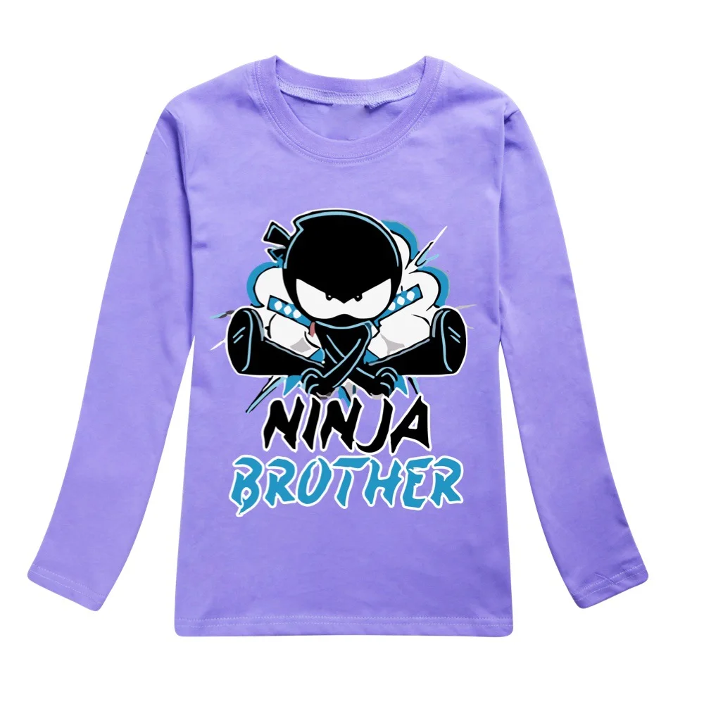 Spring Summer Kids Game NINJA KIDZ Printed T-shirt Children Cartoon Anime Tees Pullover Boys Girls Long Sleeves Tops Tshirt