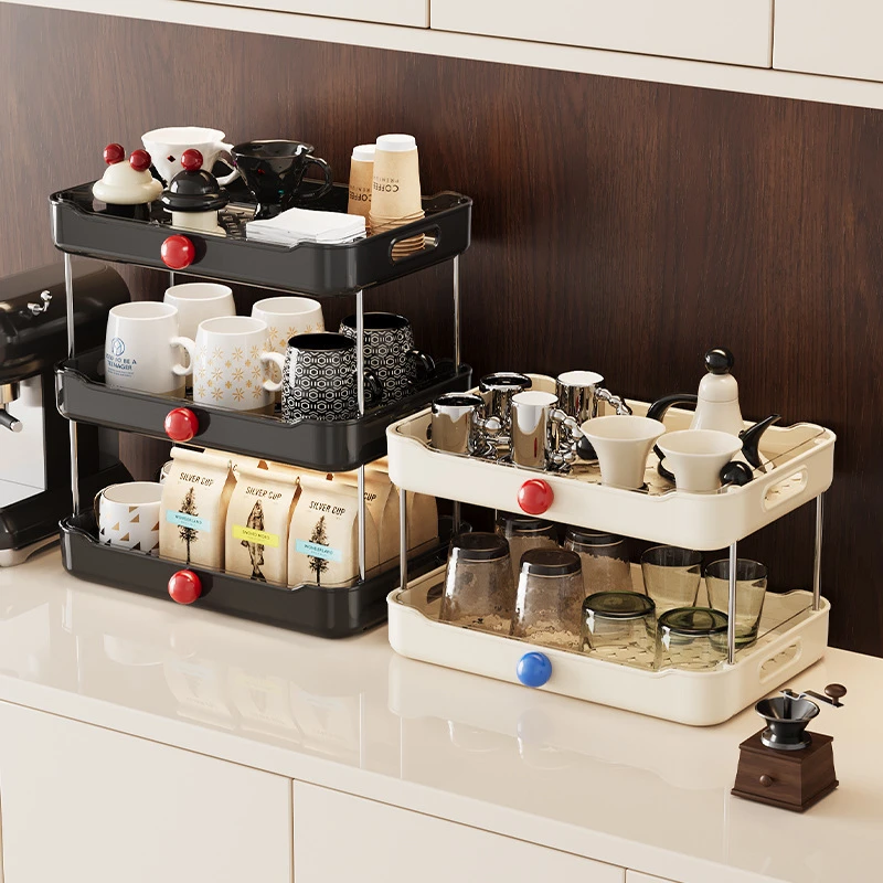 Two Tier Cup Organizer Mug Holder Drying Rack for Coffee Tea Cups Dining Table Kitchen Countertop No Assembly