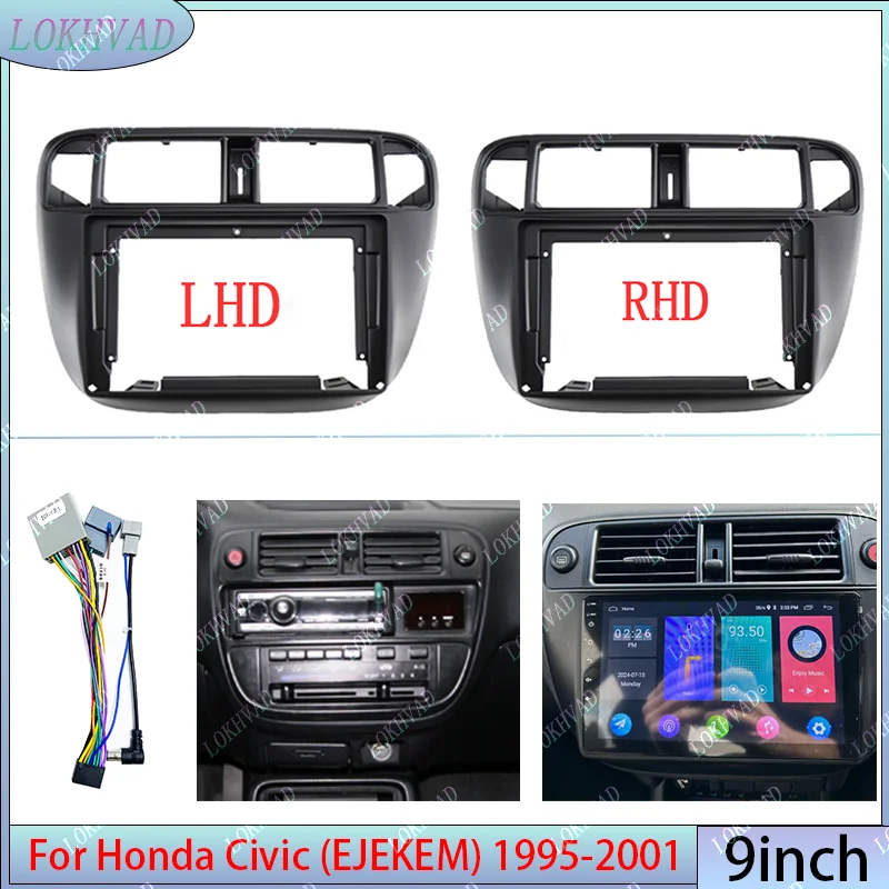 Car Fascia Radio Panel for Honda Civic 1995-2001 Dash Kit Install Adapter Facia Console Bezel Plate Trim Cover