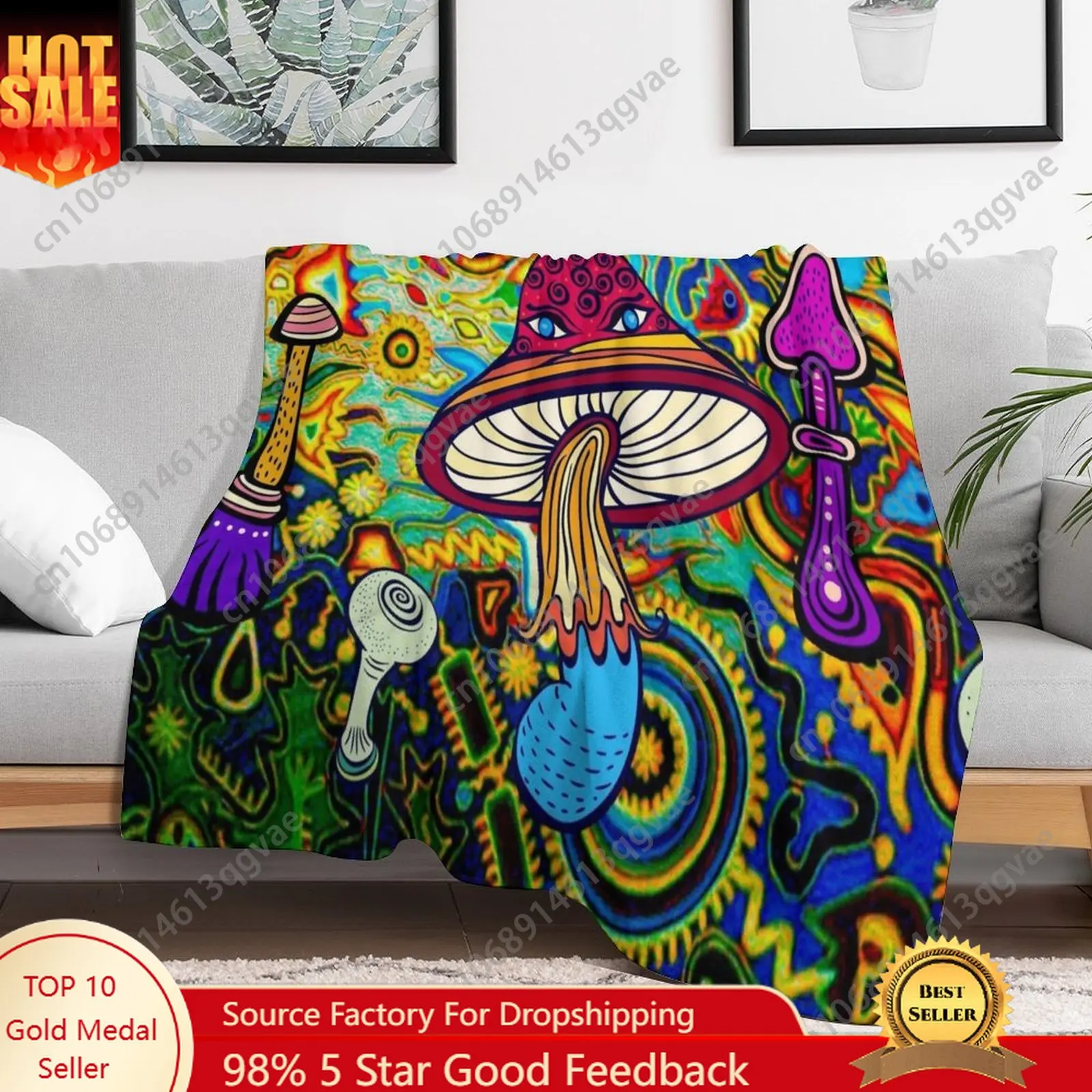 

Psychedelic Mushroom Flannel Blankets Are Soft Comfortable and Warm Perfect for Winter Naps Homes Offices Travel Camping