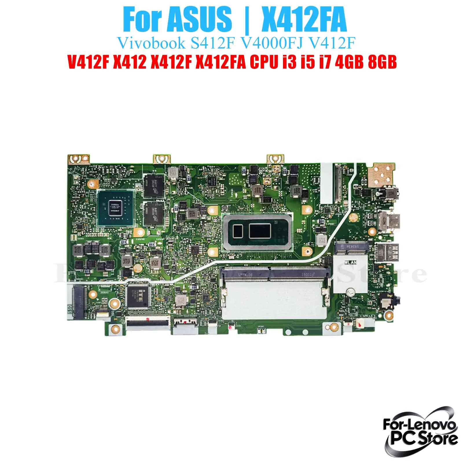 

X412FA For ASUS Vivobook S412F V4000F Laptop Motherboard X412F X412FA X412FAC​With CPU Laptop Mainboard