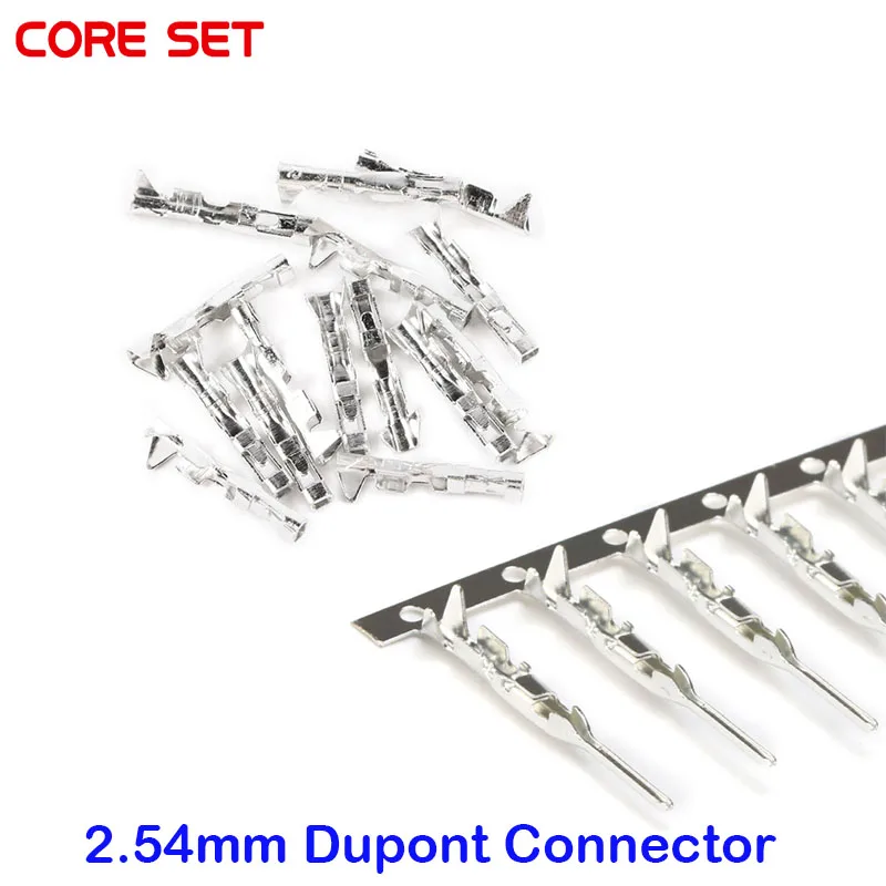 100PCS Dupont Connector 2.54mm Jumper Wire Cable Pin Connector Terminal Female Male Pin Connector for Housing Jumper