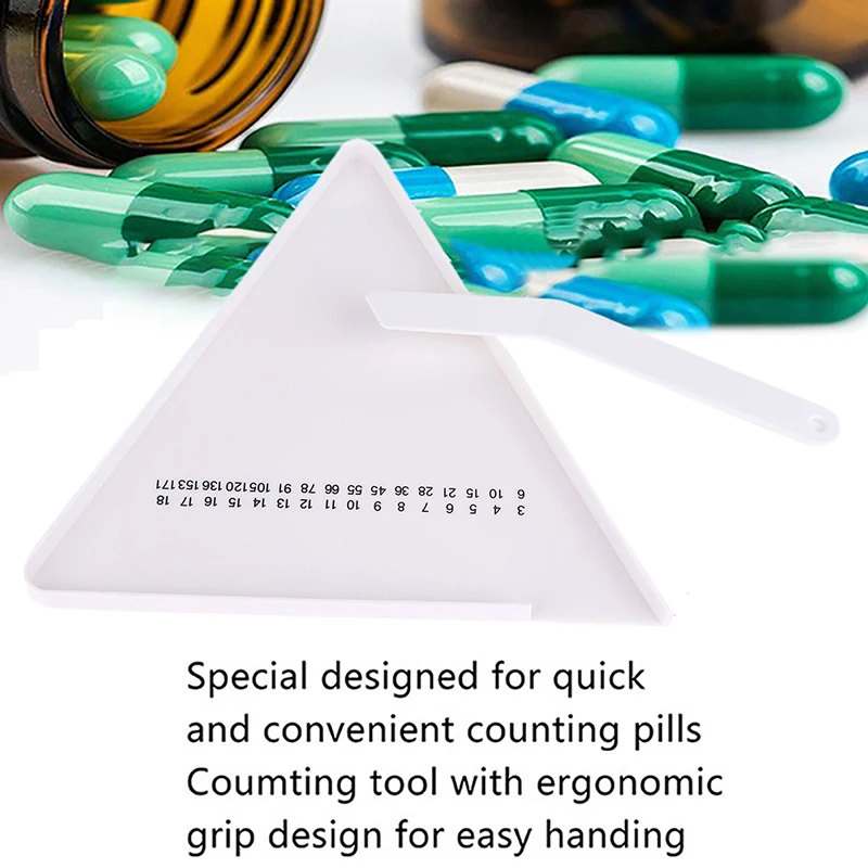 Pill Counting Tray Tablet Counter Dispenser Pills Plate Splitter With Spatula Tool For Pharmacy Technician Doctor Pharmacists