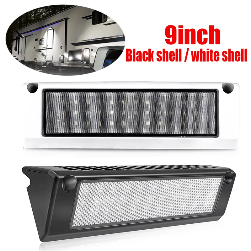 

9-дюймовый светодиодный светильник для крыльца на колесах, внешний 6500K, 12 В, 24 В, уличный тент для кемпинга, освещение сцены, рабочая лампа для каравана, кемпера, прицепов
