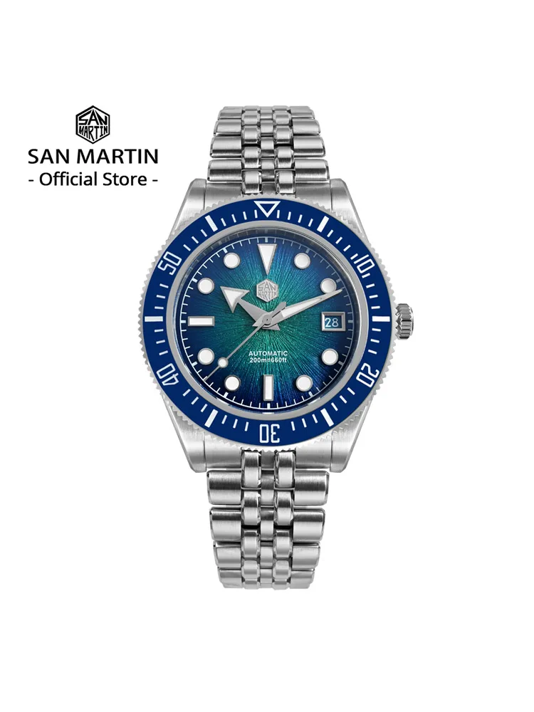 San Martin 40Mm Reloj De Buceo De Lujo Para Hombre Miyota 9015 Esmalte Sunburst Dial Reloj De Pulsera Mecánico Automático Impermeable 200M Sn0148 — -30%, 222.3€ Coupon, from 518.69€ – 30% descuento – €518.69
