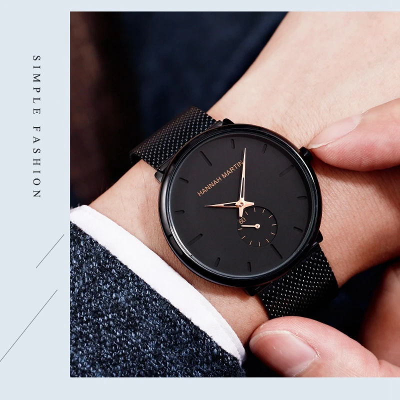 HANNAH MARTIN 2140 ผู้ชายหรูหรานาฬิกาแฟชั่นธุรกิจควอตซ์นาฬิกานาฬิกาสําหรับชาย Часы МужруReloj Hombre