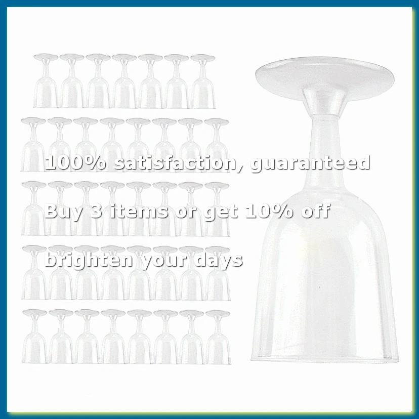 Clear Plastic Wine Glass Recyclable - Shatterproof Wine Goblet - Disposable & Reusable Cups for Champagne, Dessert 40Pcs