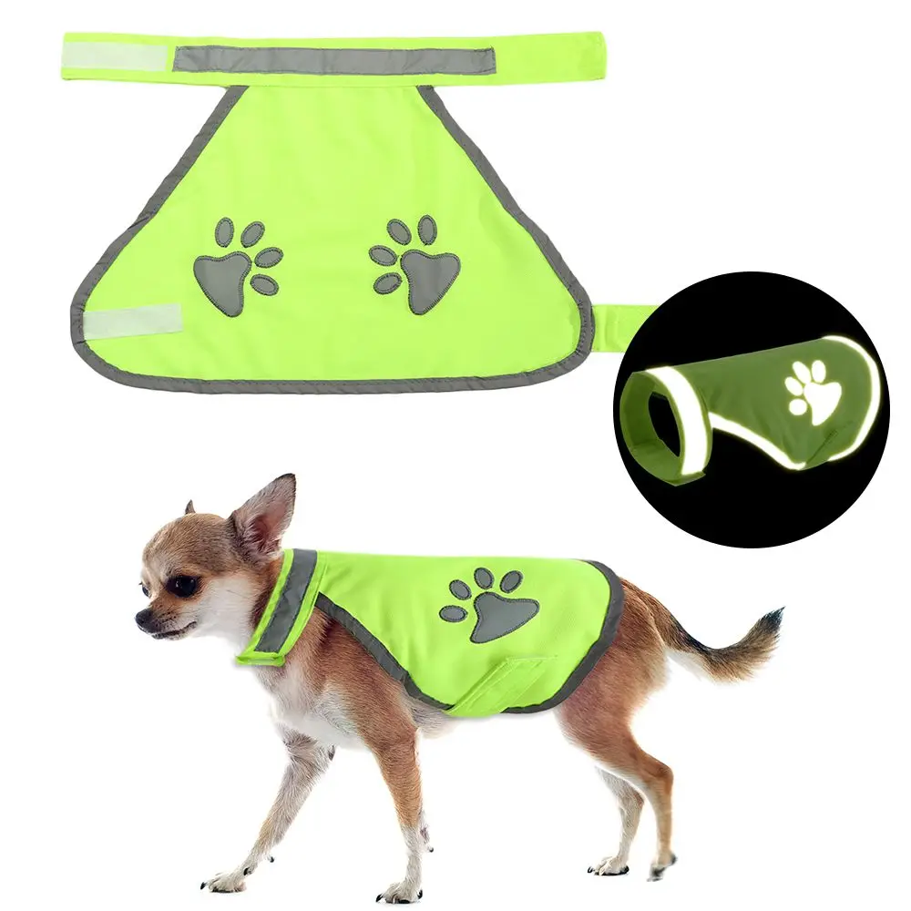 Reflective High Visibility Dog Clothes Outdoor Pet Hi Vis Coat Night Safety Dog Vest Coat Adjustable Comfortable Puppy Jacket