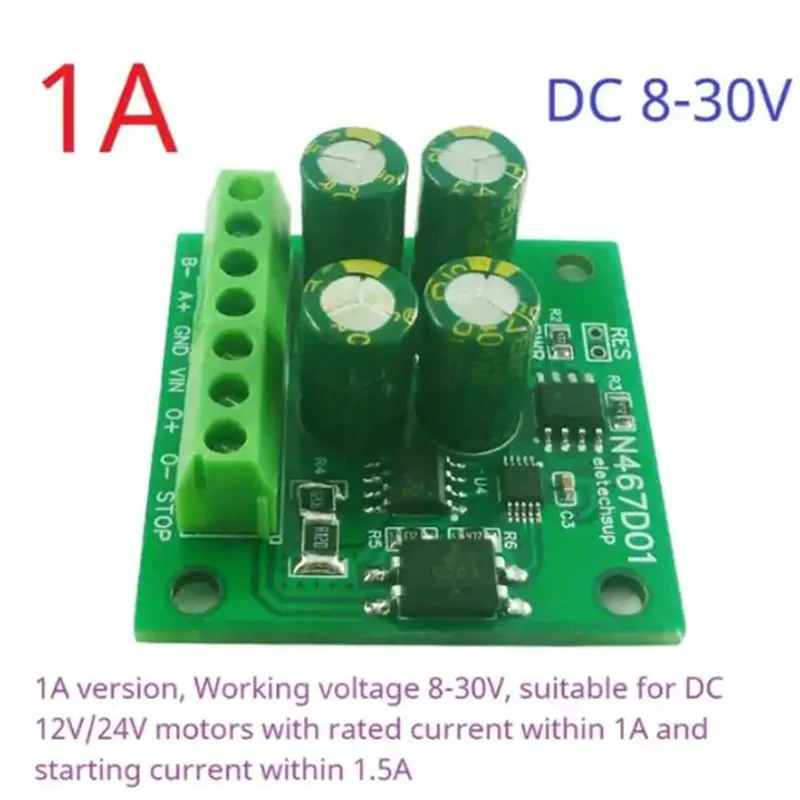 5pcs N467D01 12V 24V 1-2A RS485 MODBUS RTU Small DC Motor Controller Run Independently After Setting