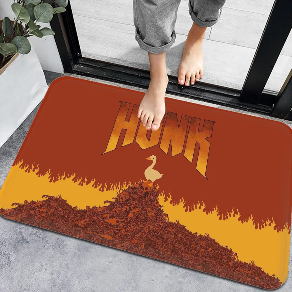 Untitled Goose Honk Bell Game Floor Mat Bath Mat Nordic Style Home Doormat Bathroom-Toilet Mats Bedroom Welcome Doormat