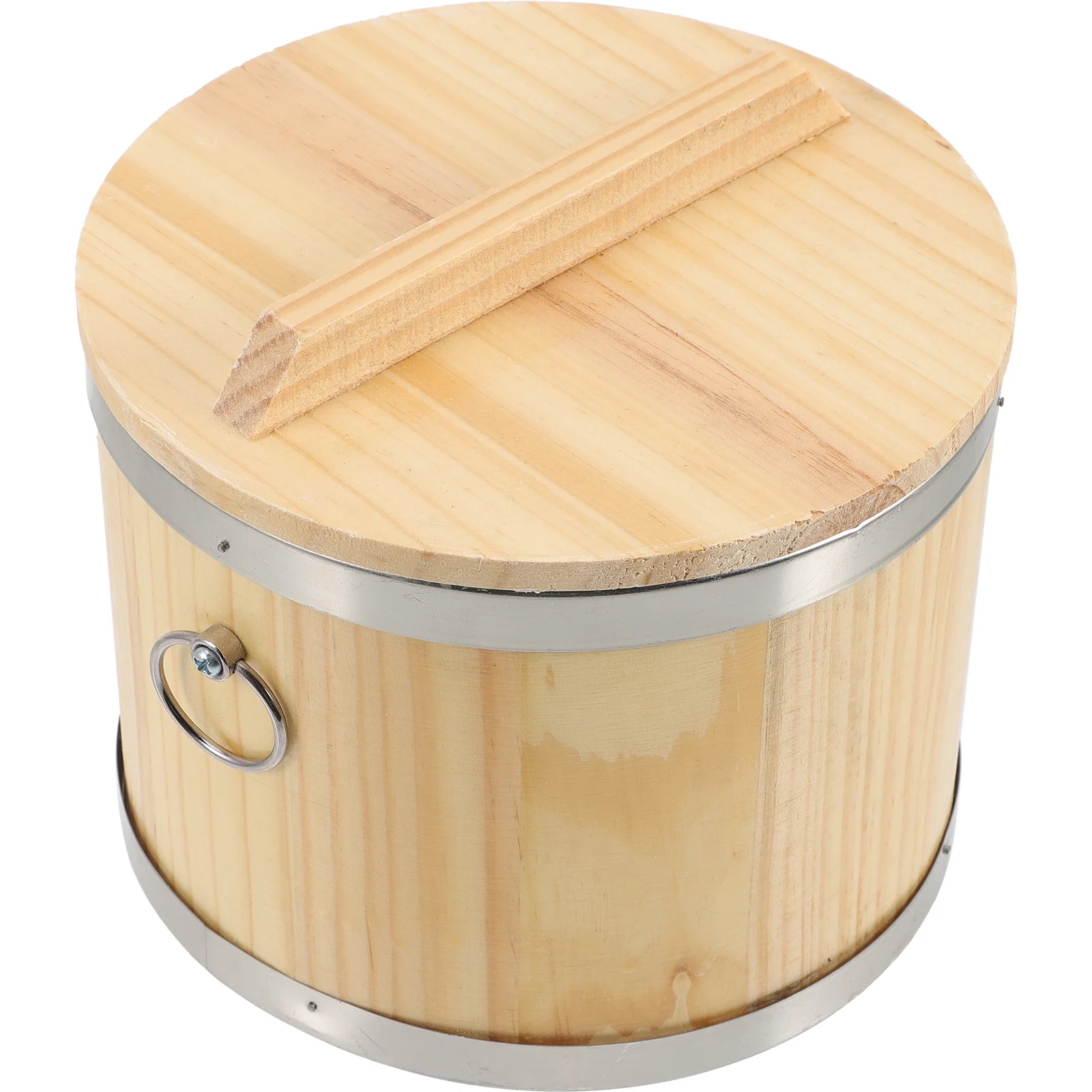 Big Eater Sushi Barrel Rice Container Bread Basket Stainless Steel Making Kit Round Shaped Bucket