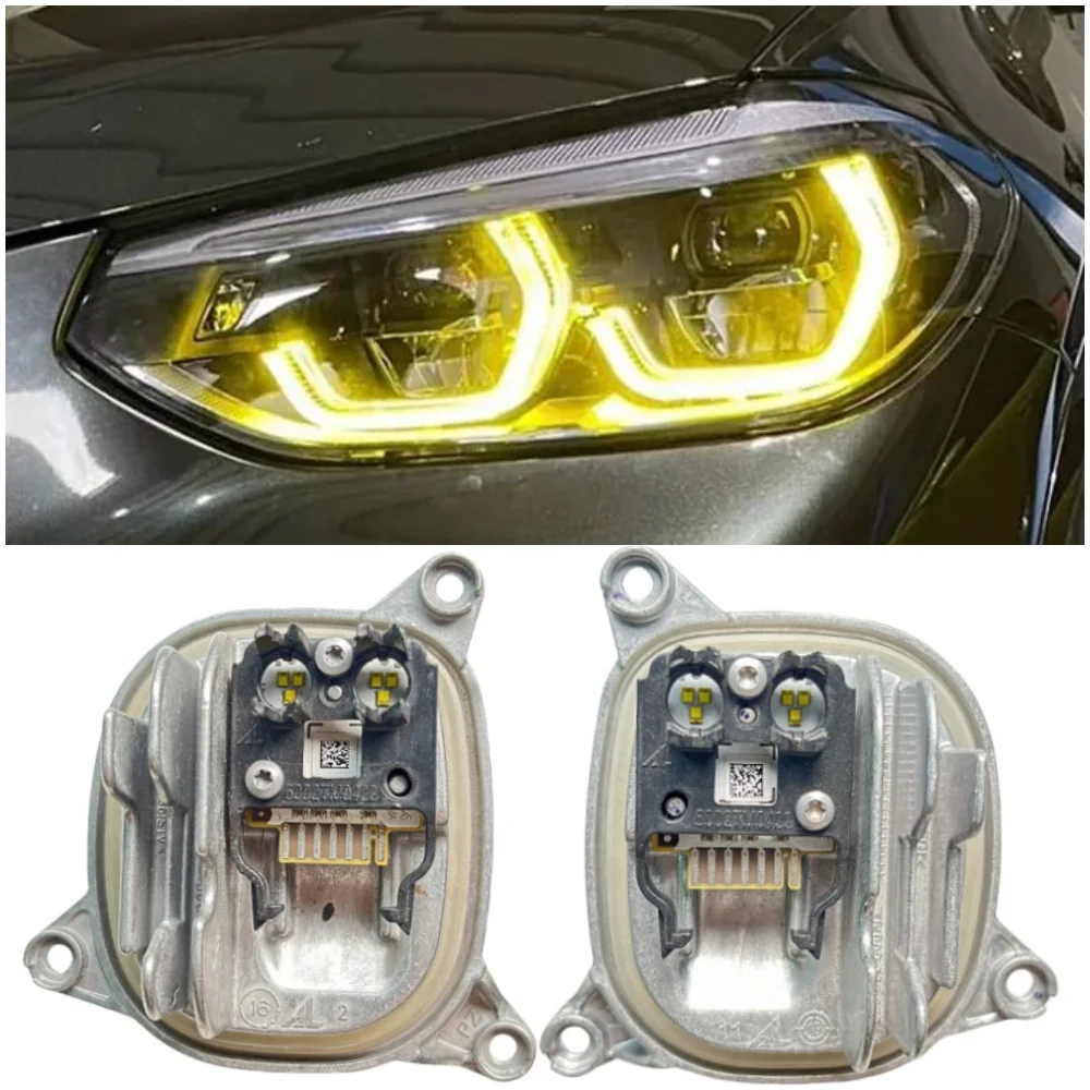 

Светодиодные модули DRL в стиле Yellow Angle Eyes CSL для BMW G01 X3 G02 X4 F97 X3M F98 X4M CSL дневные ходовые огни Адаптивная фара