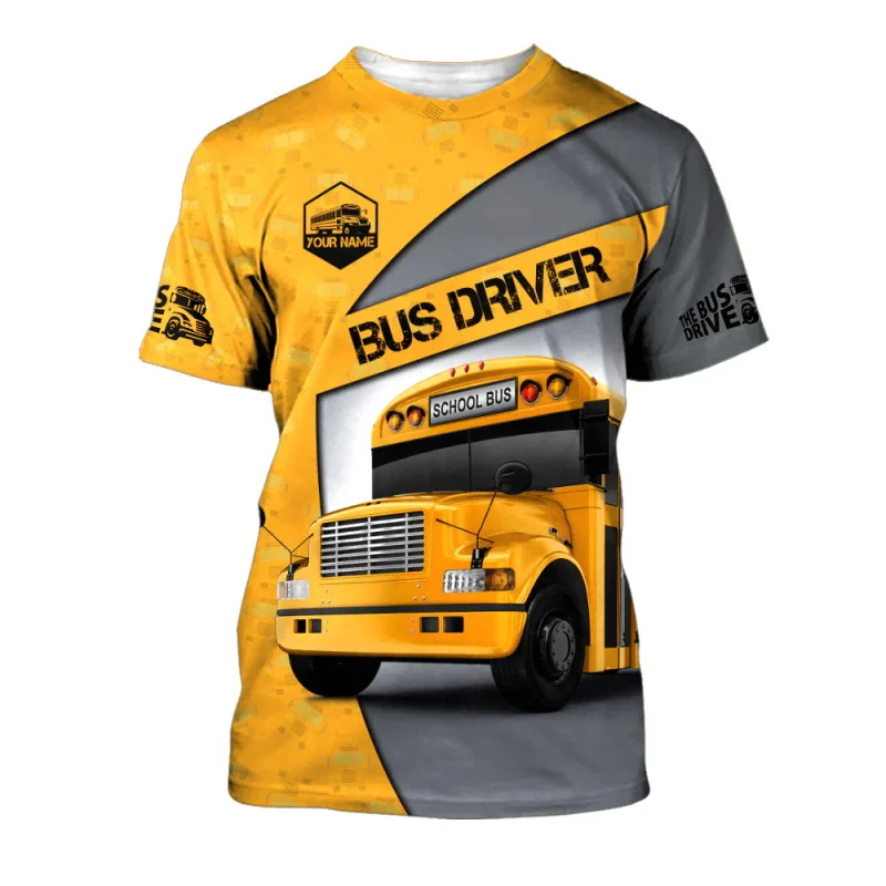 3D Print Bus Driver Cosplay Tee Shirts Summer Short Sleeve School Bus Printed T Shirt For Men Women Casual Oversized Tshirts