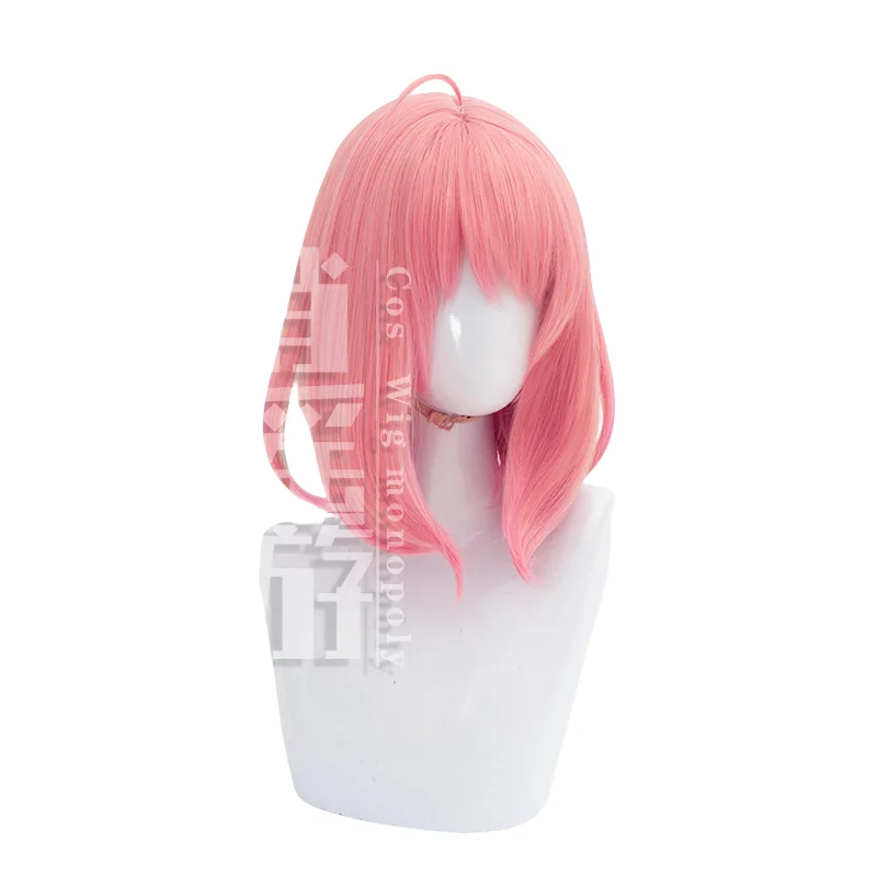 Anime Spy Family Anya Cos Wig 40CM Gradient Short Hair Heat Resistant Synthetic Hair Halloween Party Anime Cosplay Wigs+Wig Cap