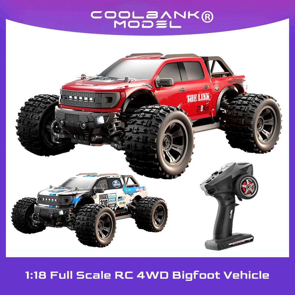 4WD RC Bigfoots 1/16 Scale RTR Brushed Fast RC Car Electric Off-Road RC Truck High Speed RC Car birthday present for Kids Adults