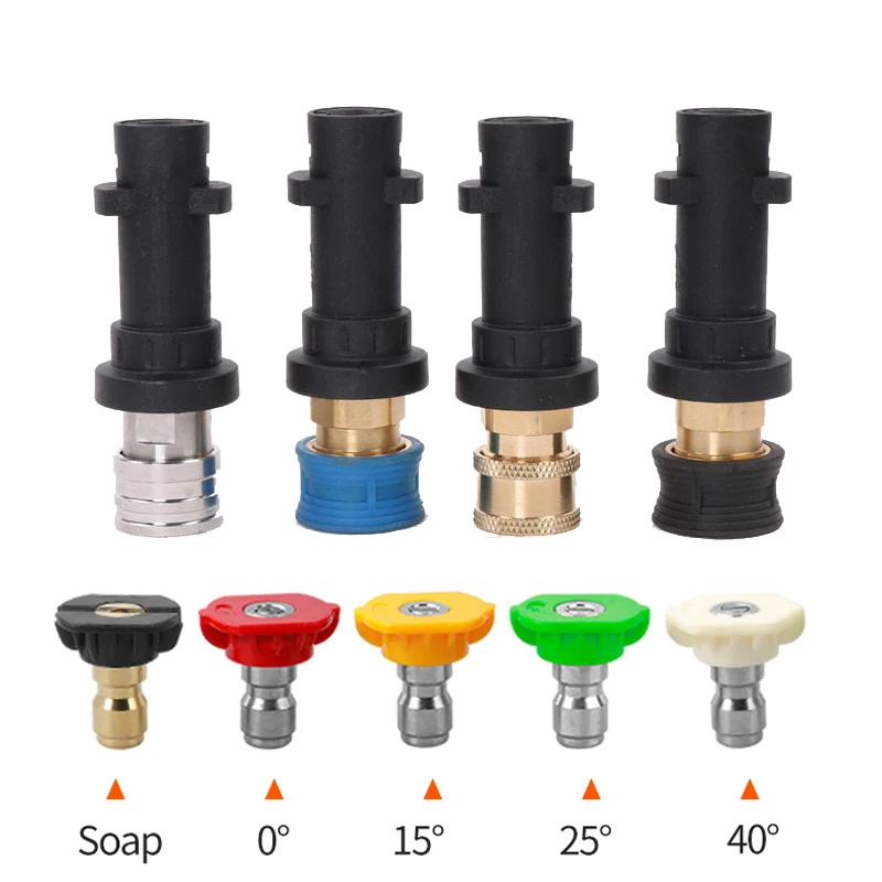 

High Pressure Washer Gun Quick Adapter for K2-K7 Adapter 1/4 Copper Quick Plug Connector for Pressure Cleaner Gun Nozzle Fitting