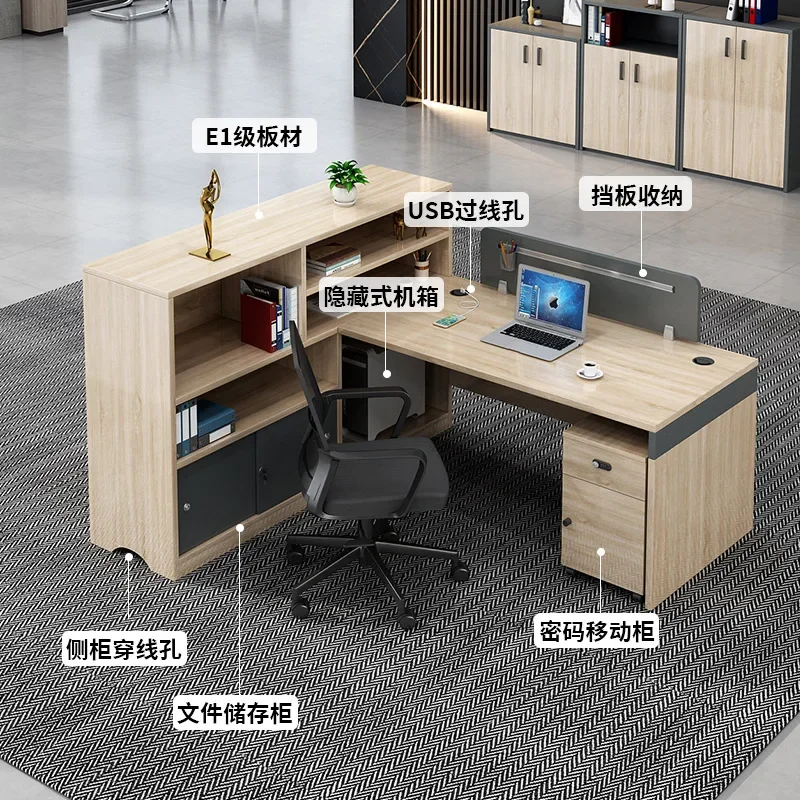 Financial staff desk double four/six person booth office staff workstation staff office desk and chair