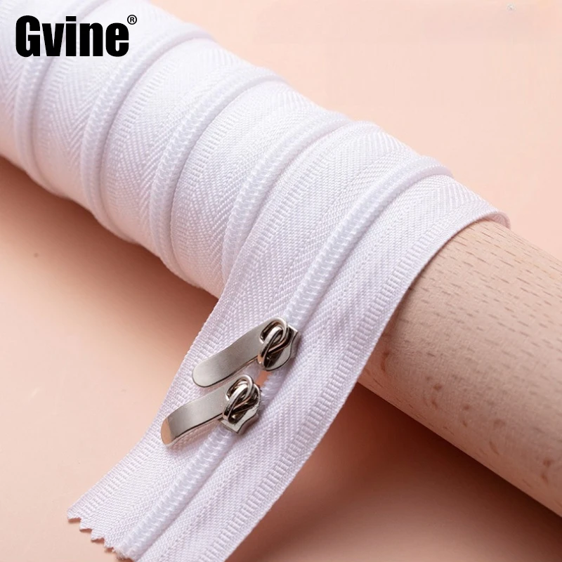 

10pcs White Color #3 Nylon Coli Zipper for Sewing Home Textile DIY Crafts Double Sliders Quilt Zipper Open End 1m/1.5m