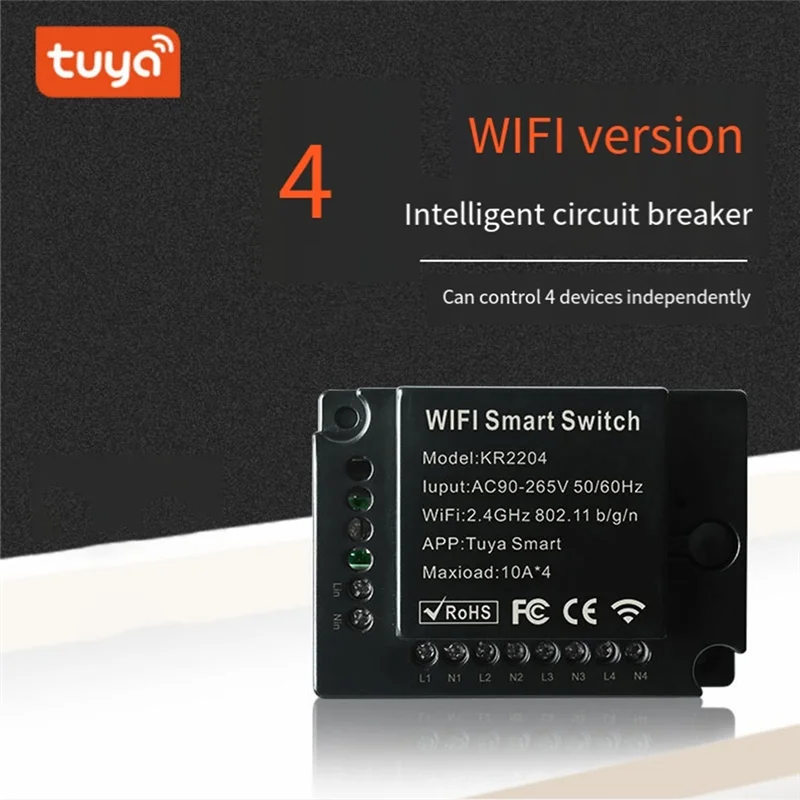 JABS-4CH Tuya умный переключатель 220 В модуль WIFI дистанционного управления 110 В приемник 10A умное реле для Alexa Google домашний выключатель света