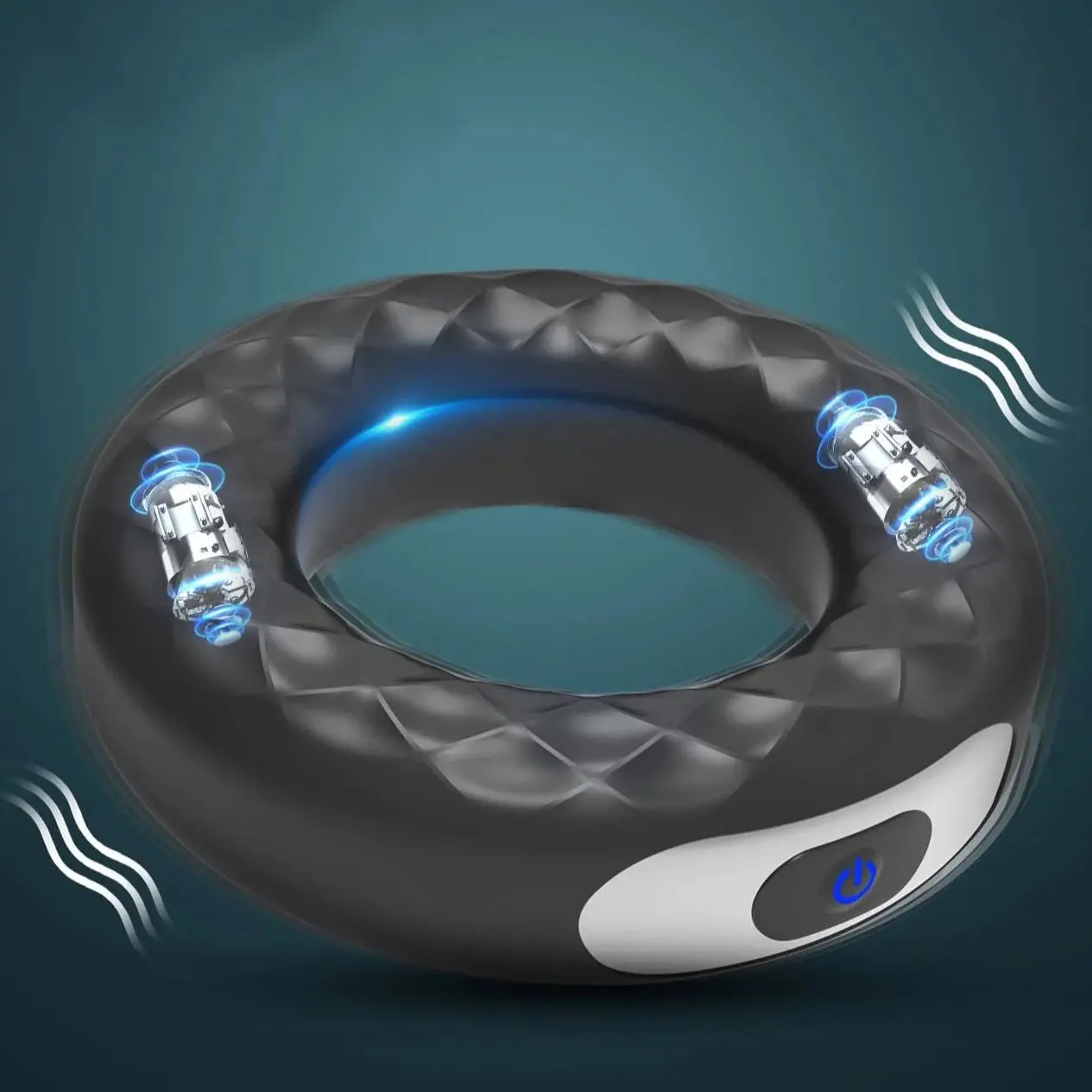 Rechargeable 10 Speeds Silicone Vibration Lock Fine Rings Male Time Delay Masturbatior Vibrating Massage Penis Ring For Couple