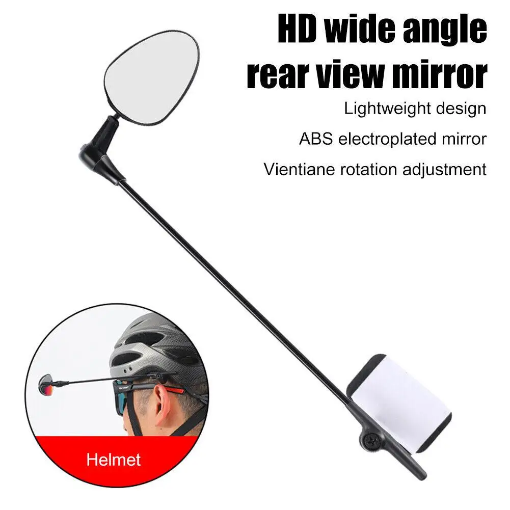 1Pcs Adjustable Bicycle Helmet Mirrors Rearview Mirror Flat Parts Adjustable Cycling Mirror Reflector Multi Mini Angle Equi K3Q9