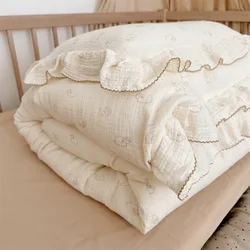 Cotton Muslin Duvet Cover Set Toddler Size and Twin Size with Pillowcases