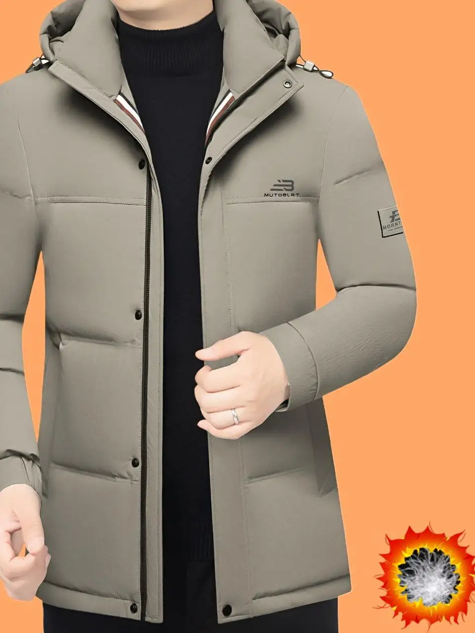 

Мужская утепленная зимняя пуховая куртка с капюшоном, повседневная, модная, деловая, теплая, морозостойкая, люксовая, новинка